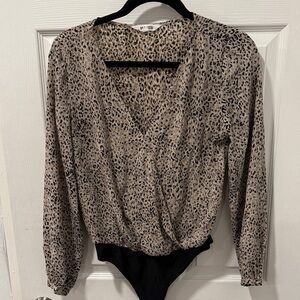 BB Dakota Animal Print Wrap Bodysuit